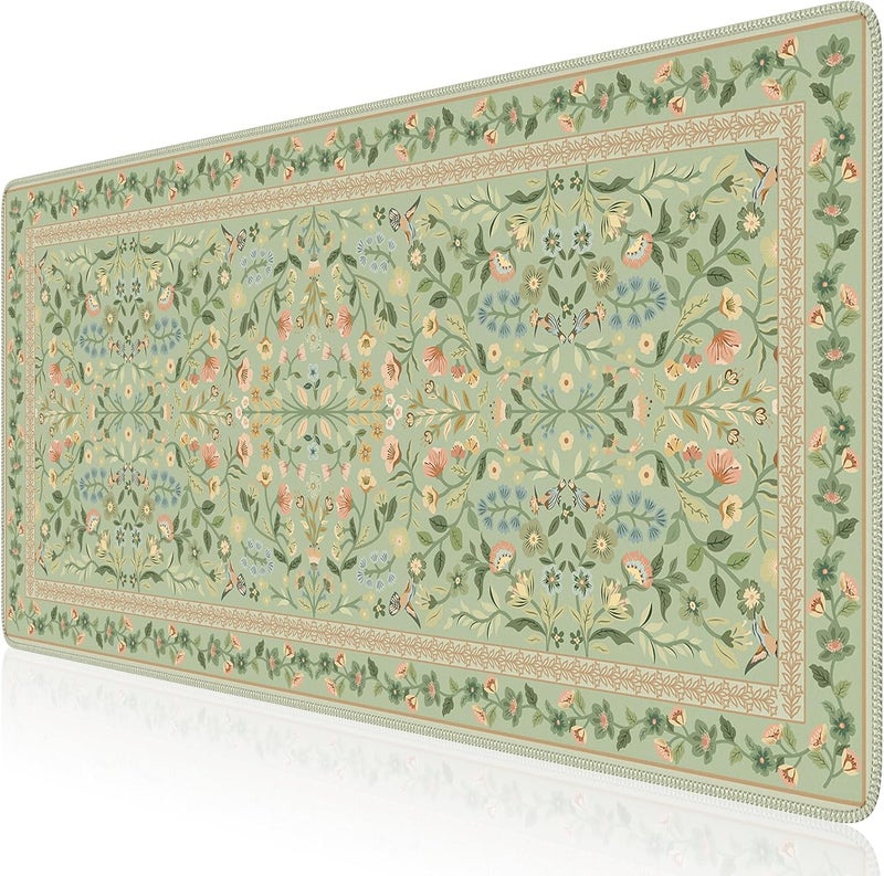 iCasso Desk Mat for Keyboard and Mouse, Large Mouse Pad, Desk Pad Mat, Anti-Slip Big Mousepad with Stitched Edges for Computer Desktop(Light Green) - Image 1